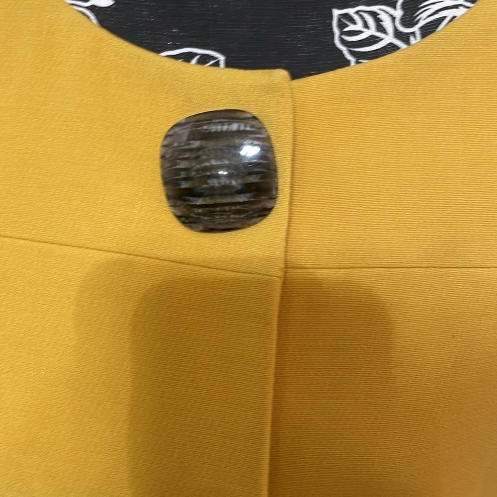 Margaret M Yellow Cape Jacket Modern Structured Design - Picture 6 of 12
